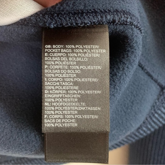 The north face Mens blue ribbed fleece lined full zip jacket L - Picture 4 of 8